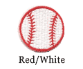 Red and white baseball patch