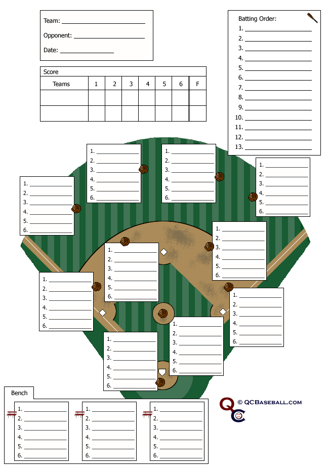 Softball Lineup Cards Printable Free