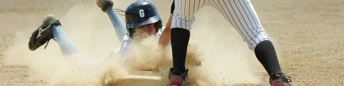 Baseball player sliding